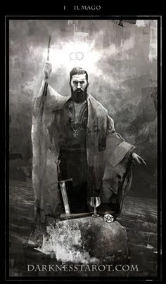 Magician card from the Darkness of Light Tarot deck