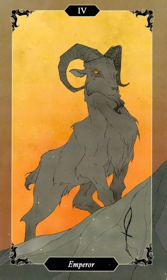The Emperor card from the Dark Wood Tarot deck