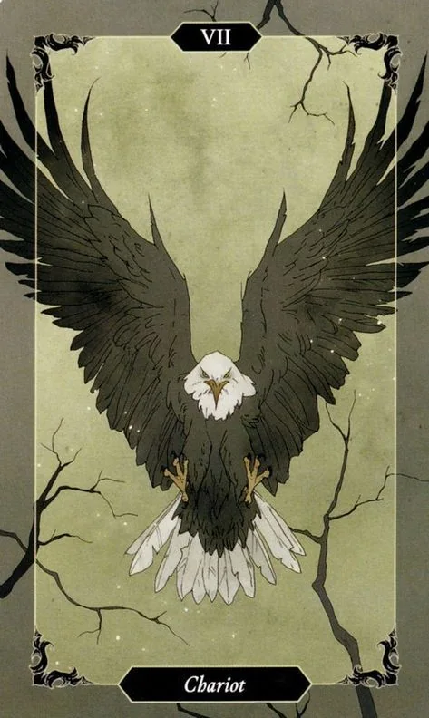 The Chariot card from the Dark Wood Tarot deck