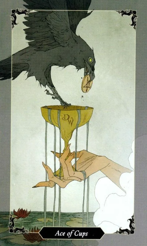 Ace of Cups card from the Dark Wood Tarot deck