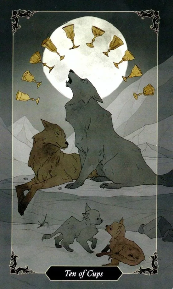 10 of Cups card from the Dark Wood Tarot deck