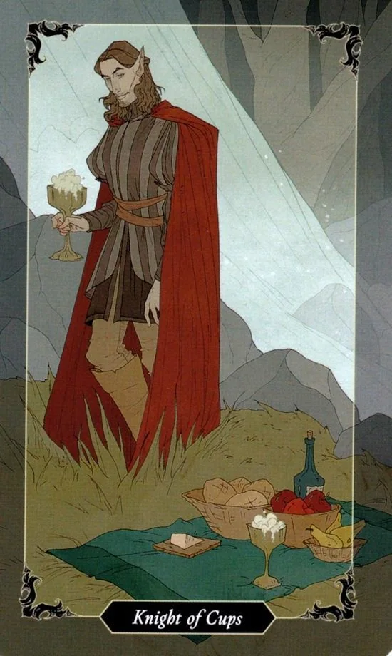 Knight of Cups card from the Dark Wood Tarot deck