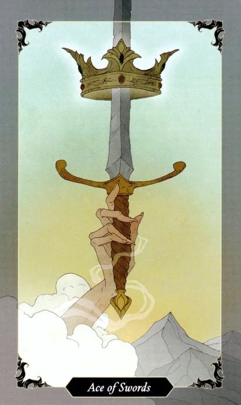 Ace of Swords card from the Dark Wood Tarot deck