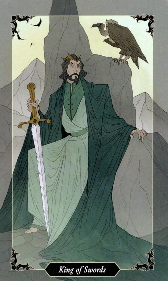 King of Swords card from the Dark Wood Tarot deck