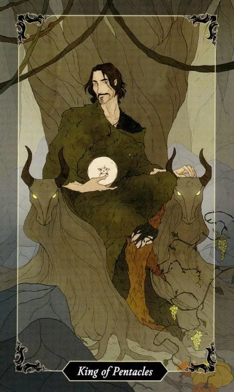 King of Pentacles card from the Dark Wood Tarot deck