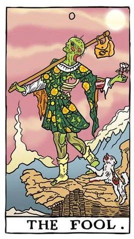 The Fool card from the Dead Waite Tarot deck
