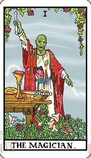 The Magician card from the Dead Waite Tarot deck