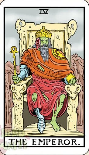 The Emperor card from the Dead Waite Tarot deck