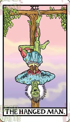 The Hanged Man card from the Dead Waite Tarot deck