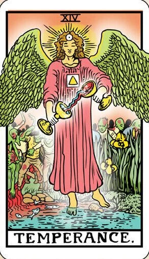 Temperance card from the Dead Waite Tarot deck