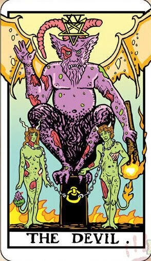 The Devil card from the Dead Waite Tarot deck