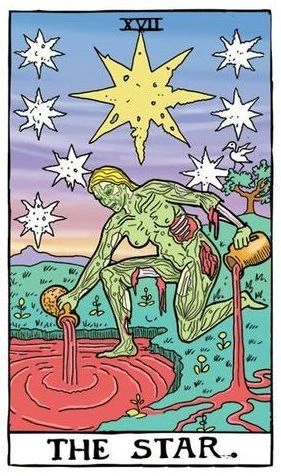 The Star card from the Dead Waite Tarot deck