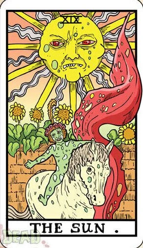 The Sun card from the Dead Waite Tarot deck