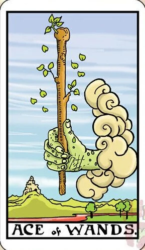 Ace of Wands card from the Dead Waite Tarot deck