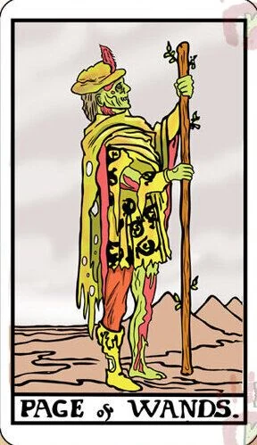 Page of Wands card from the Dead Waite Tarot deck
