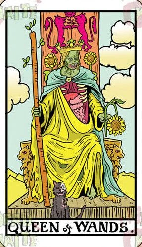 Queen of Wands card from the Dead Waite Tarot deck