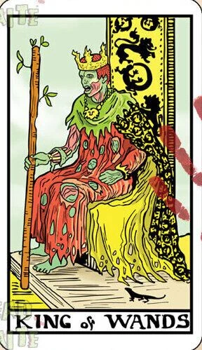King of Wands card from the Dead Waite Tarot deck
