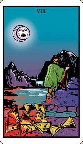 Eight of Cups card from the Dead Waite Tarot deck