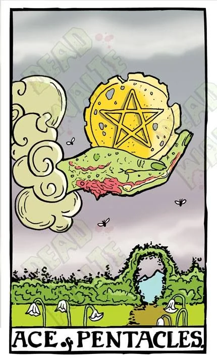 Ace of Pentacles card from the Dead Waite Tarot deck