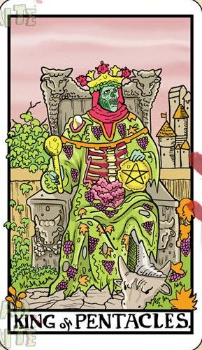 King of Pentacles card from the Dead Waite Tarot deck