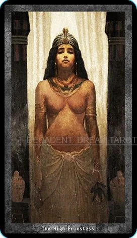 The High Priestess card from the Decadent Dreams Tarot deck