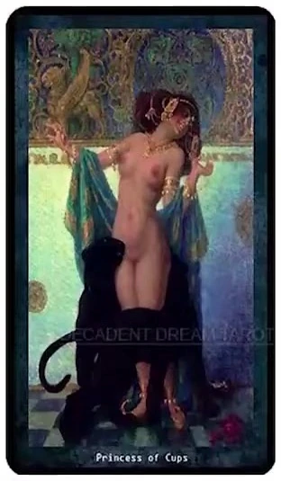 Princess of Cups card from the Decadent Dreams Tarot deck