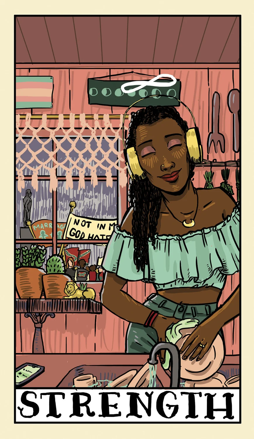 Strength card from the Delta Enduring Tarot deck