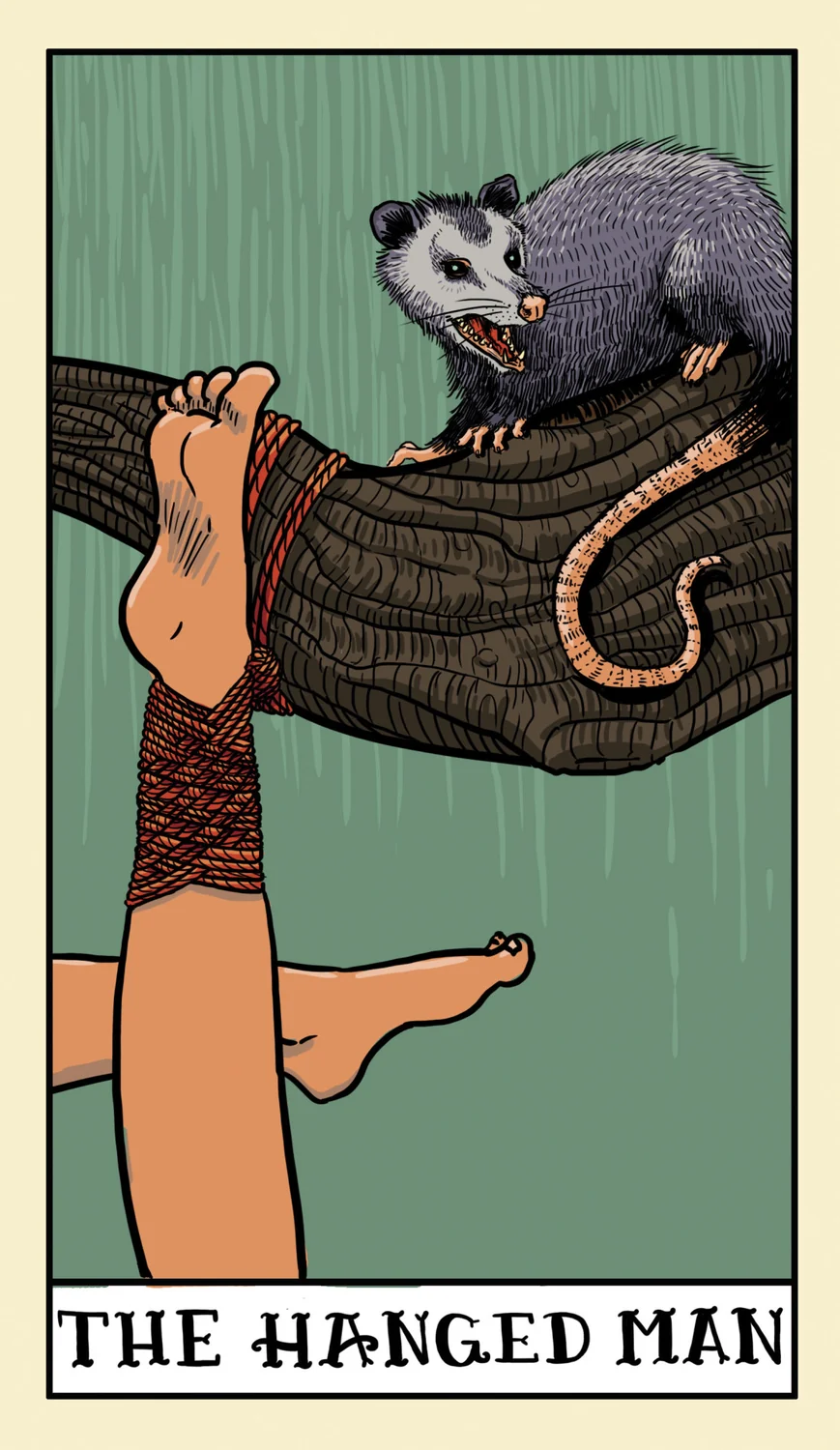 The Hanged Man card from the Delta Enduring Tarot deck