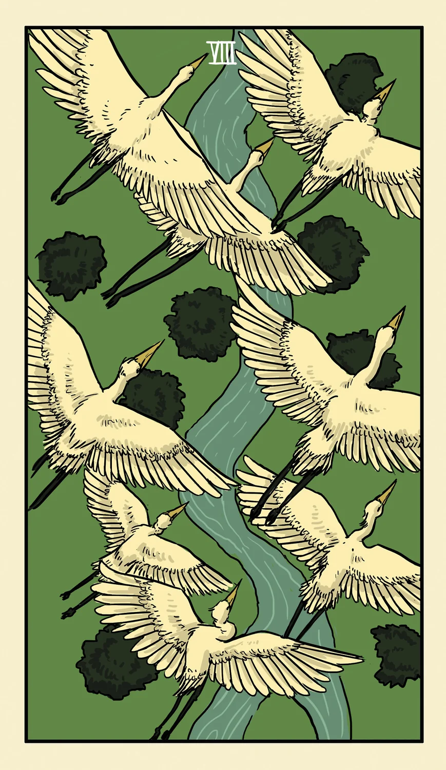 VI of Oaks card from the Delta Enduring Tarot deck
