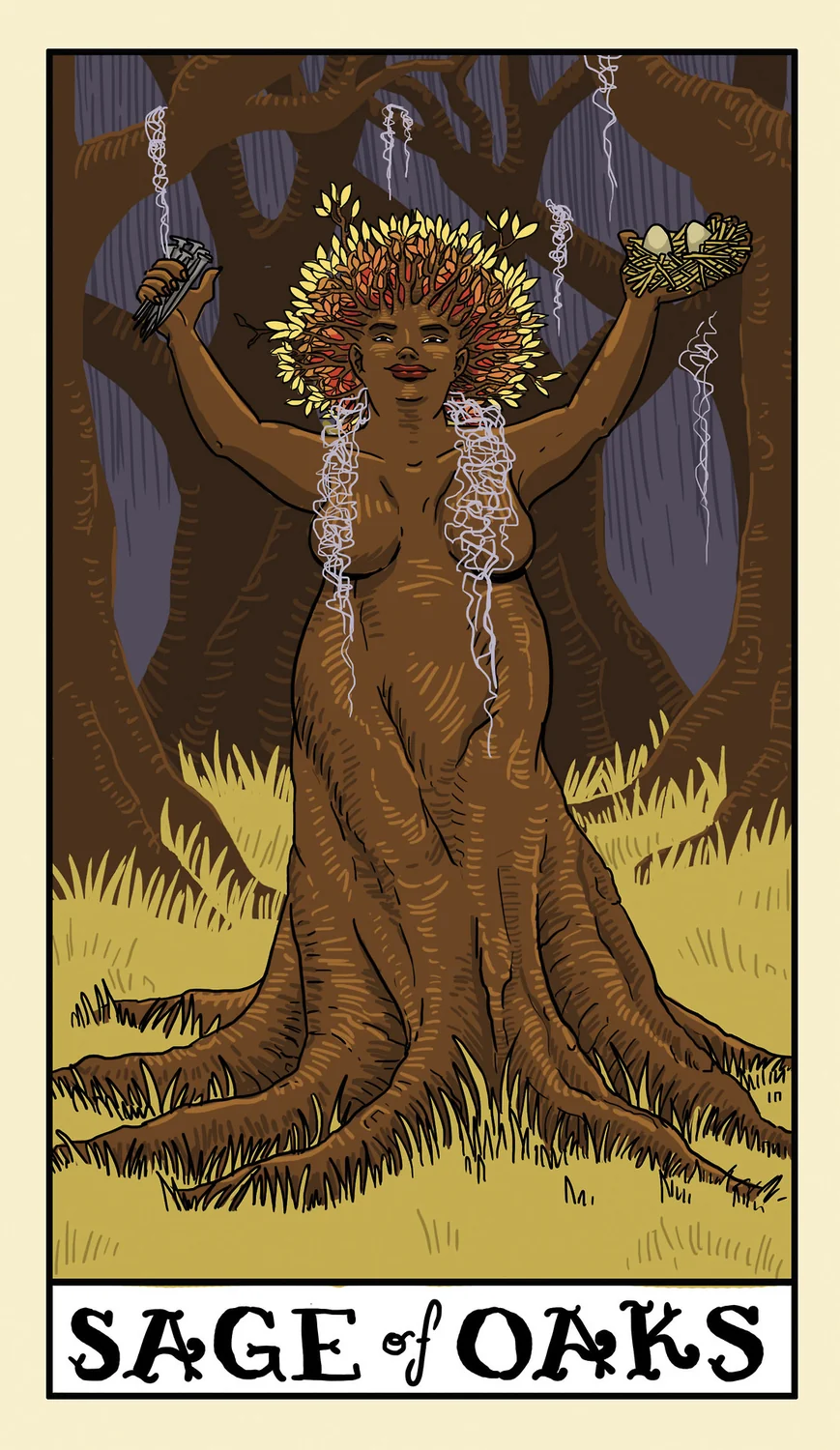 Sage of Oaks card from the Delta Enduring Tarot deck