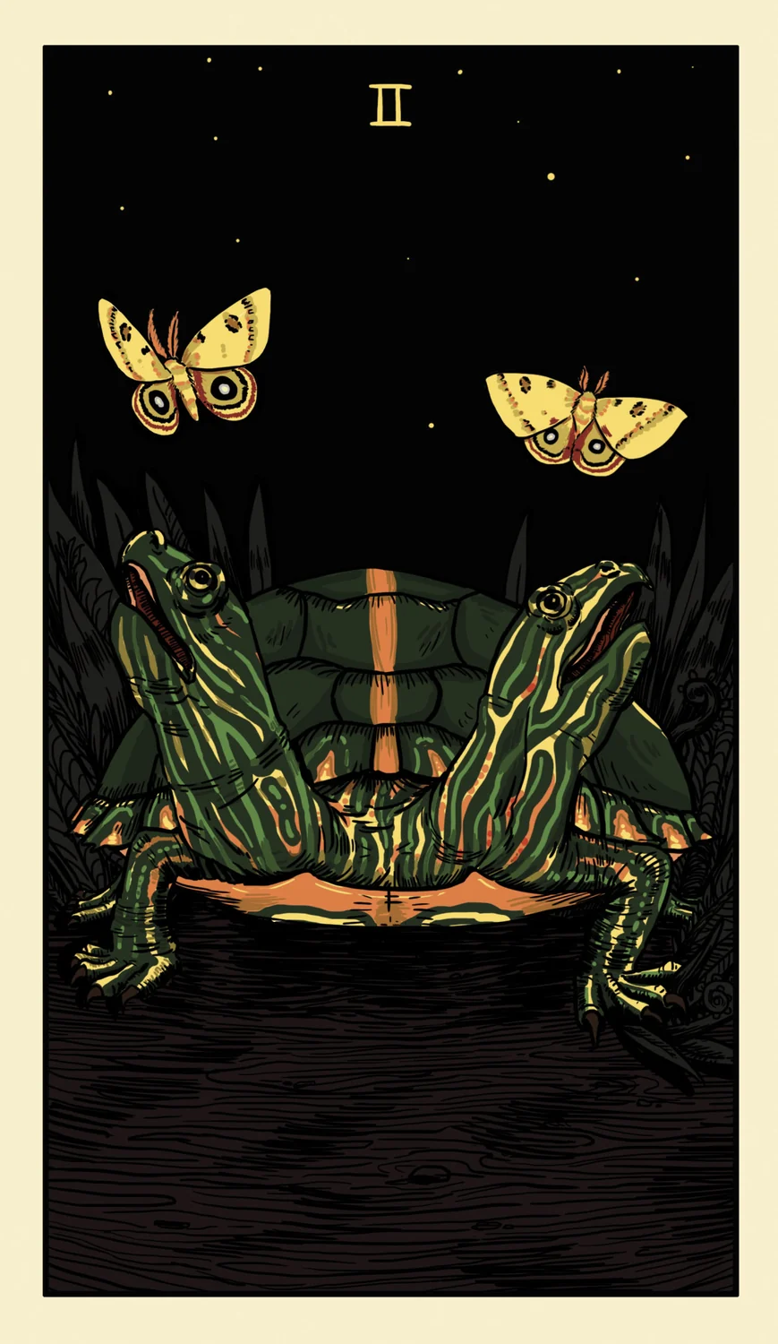 II of Moths card from the Delta Enduring Tarot deck
