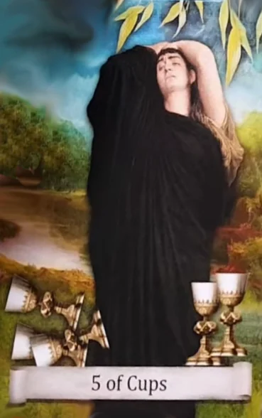 5 of Cups from the Distant Past Tarot deck