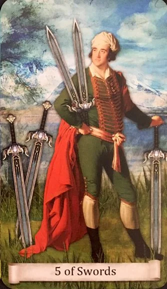 5 of Swords from the Distant Past Tarot deck