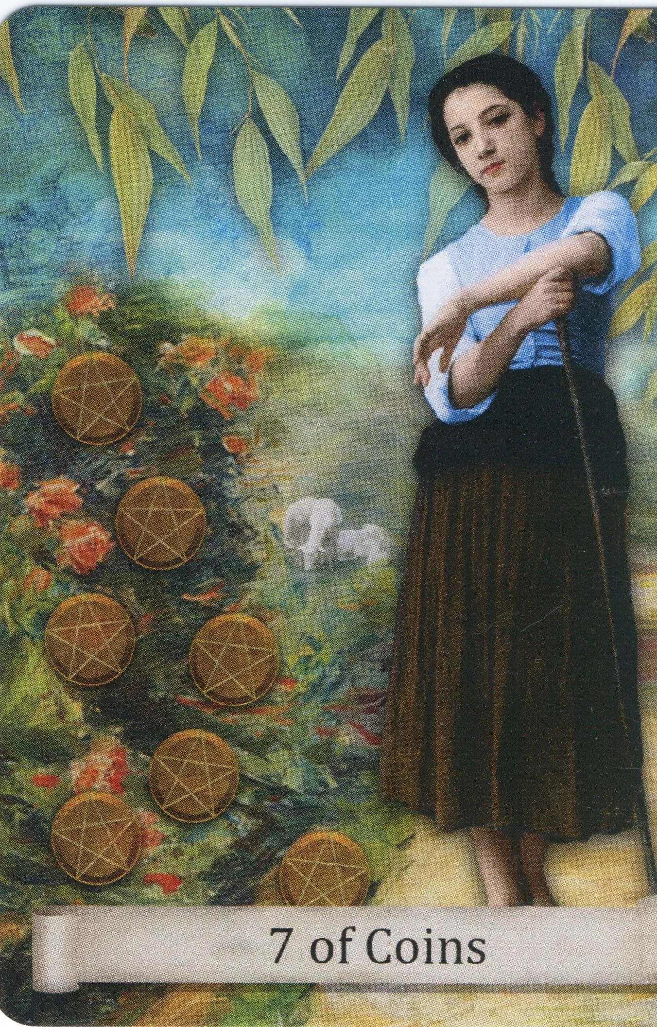 7 of Coins from the Distant Past Tarot deck