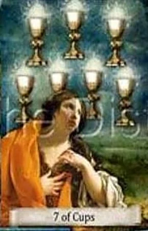 7 of Cups from the Distant Past Tarot deck
