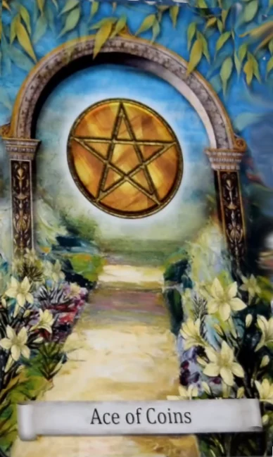 Ace of Coins from the Distant Past Tarot deck