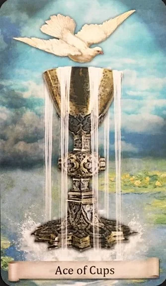 Ace of Cups from the Distant Past Tarot deck