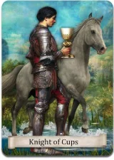 Knight of Cups from the Distant Past Tarot deck