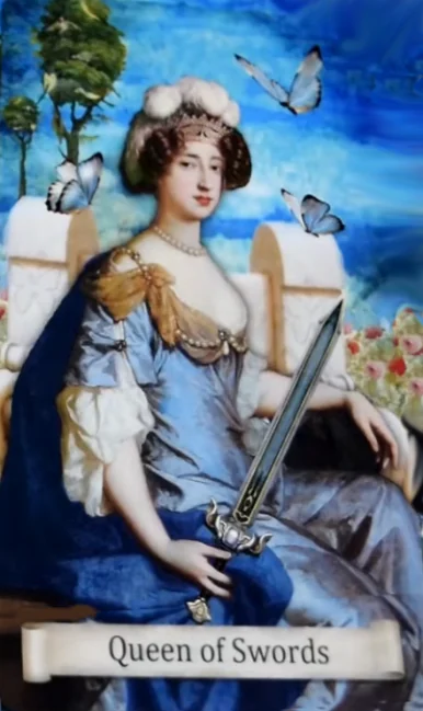 Queen of Swords from the Distant Past Tarot deck