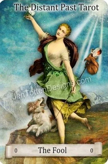 The Fool from the Distant Past Tarot deck