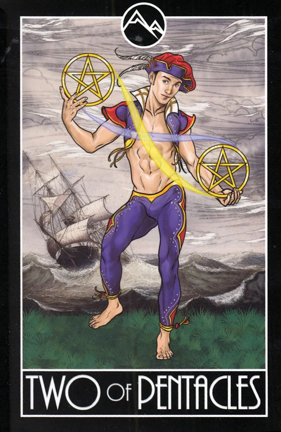 Two of Pentacles card from the Divine Diversity Tarot deck