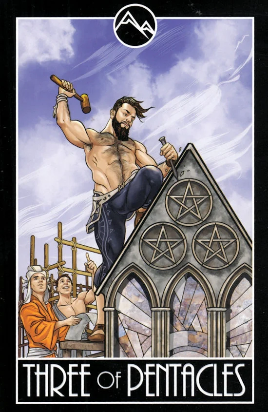 Three of Pentacles card from the Divine Diversity Tarot deck