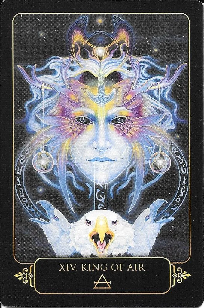 Dreams of Gaia Tarot Review 10 XIV. King of Air card from Dreams of Gaia Tarot