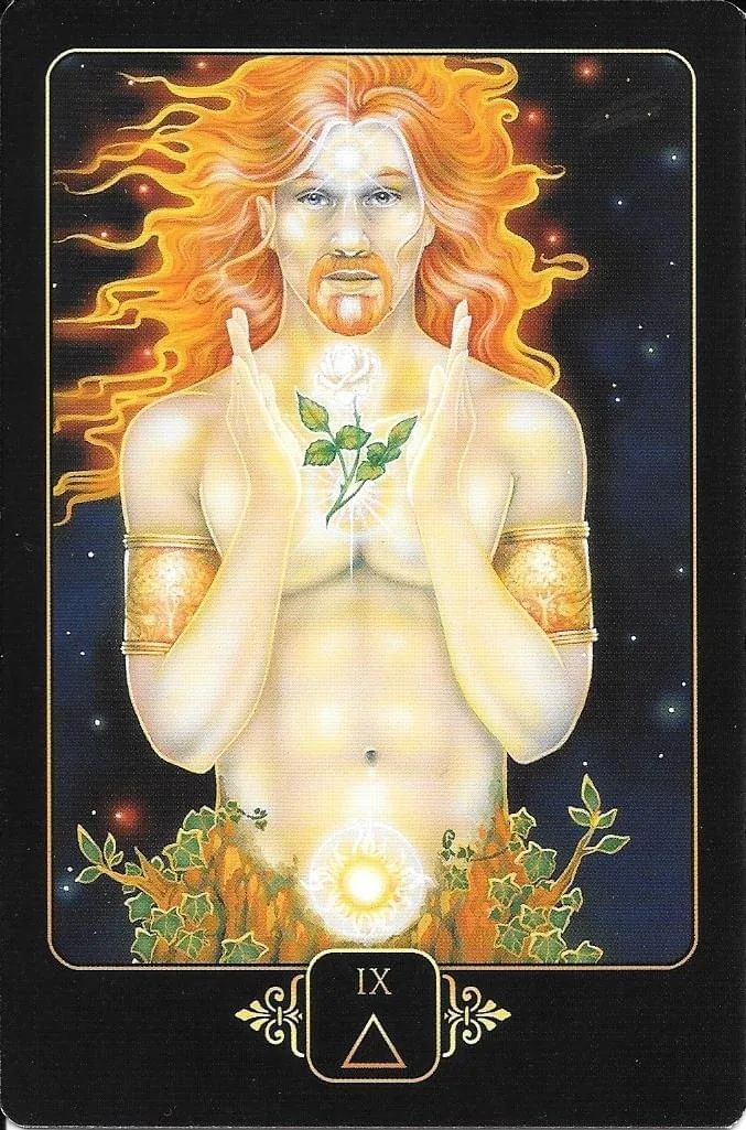 9 of Fire card from the Dreams of Gaia Tarot deck