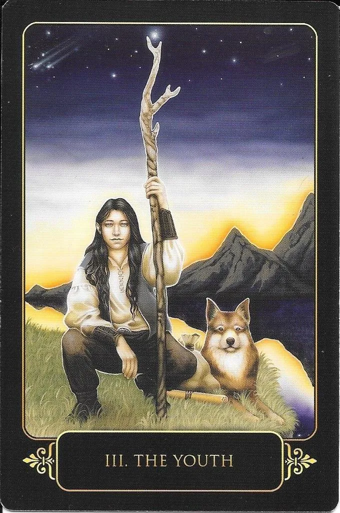 Dreams of Gaia Tarot Review 4 III. The Youth card from Dreams of Gaia Tarot
