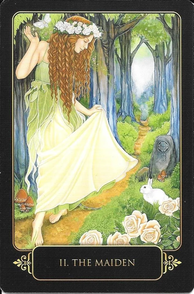 Dreams of Gaia Tarot Review 3 II. The Maiden card from Dreams of Gaia Tarot