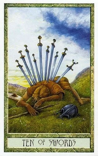 10 of Swords - Druidcraft Tarot - Tarot Deck by Philip and Stephanie Carr-Gomm