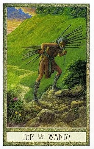 10 of Wands - Druidcraft Tarot - Tarot Deck by Philip and Stephanie Carr-Gomm