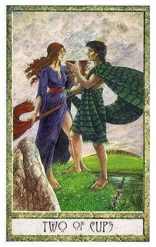 2 of Cups - Druidcraft Tarot - Tarot Deck by Philip and Stephanie Carr-Gomm