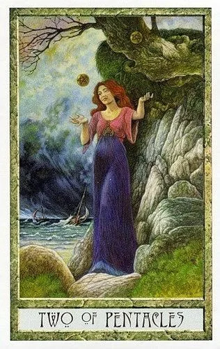 2 of Pentacles - Druidcraft Tarot - Tarot Deck by Philip and Stephanie Carr-Gomm